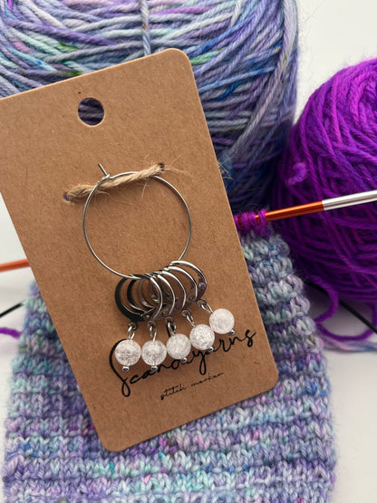 Quarz mit Huggie 5er Set Silber