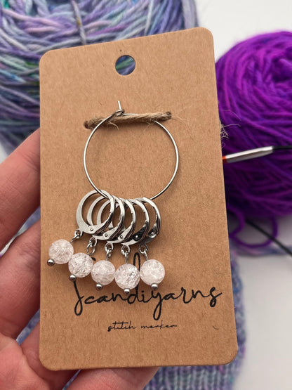 Quarz mit Huggie 5er Set Silber