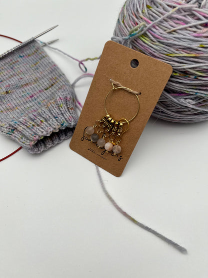 Sonnenstein mit Karabiner 5er Set Gold