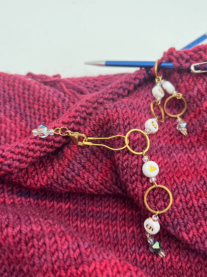 Reihenzähler 1-5 Facettperle mit kleinem Ring Gold