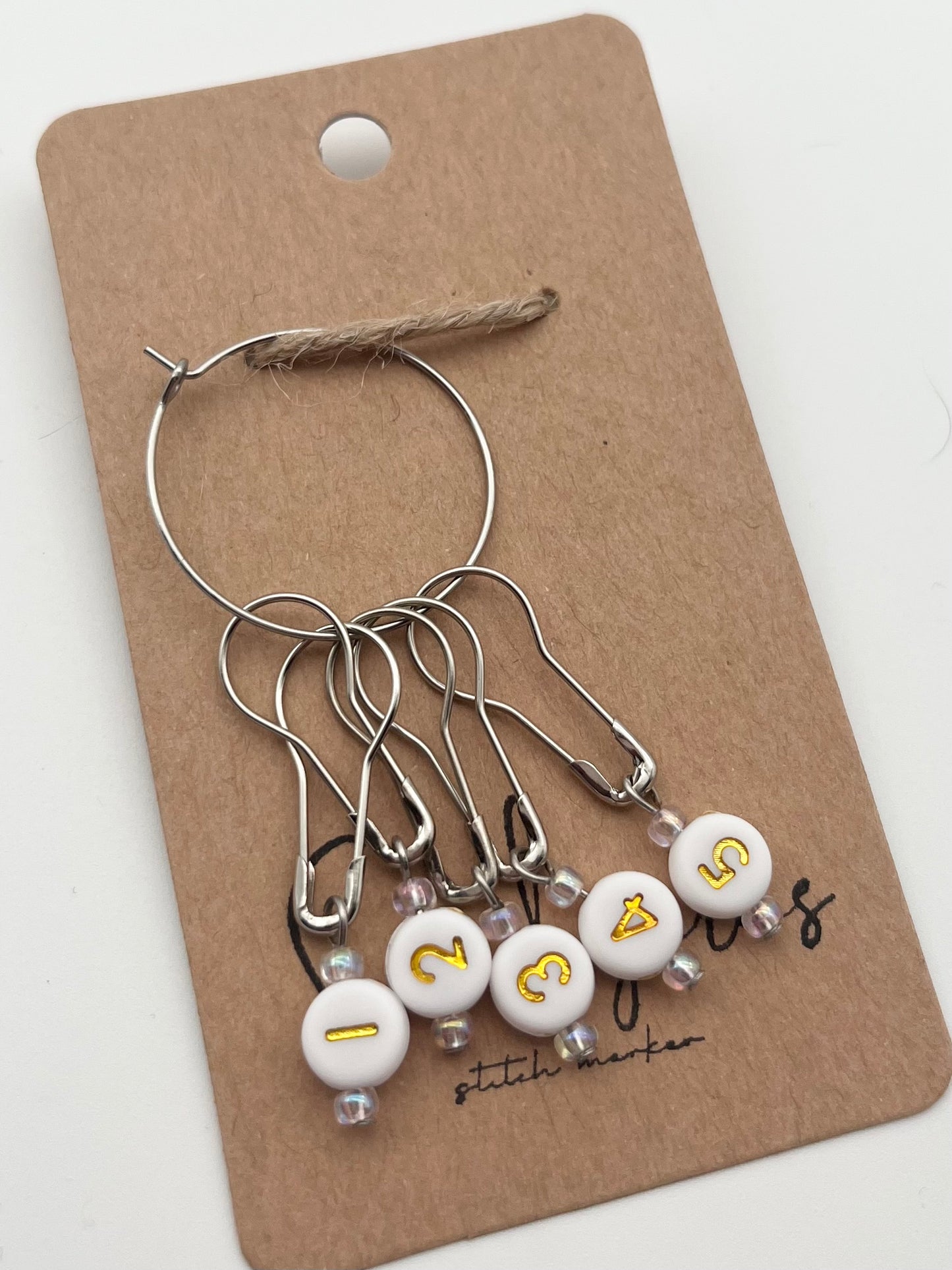 Reihenzähler 1-5 Weiß/Rosa Silber