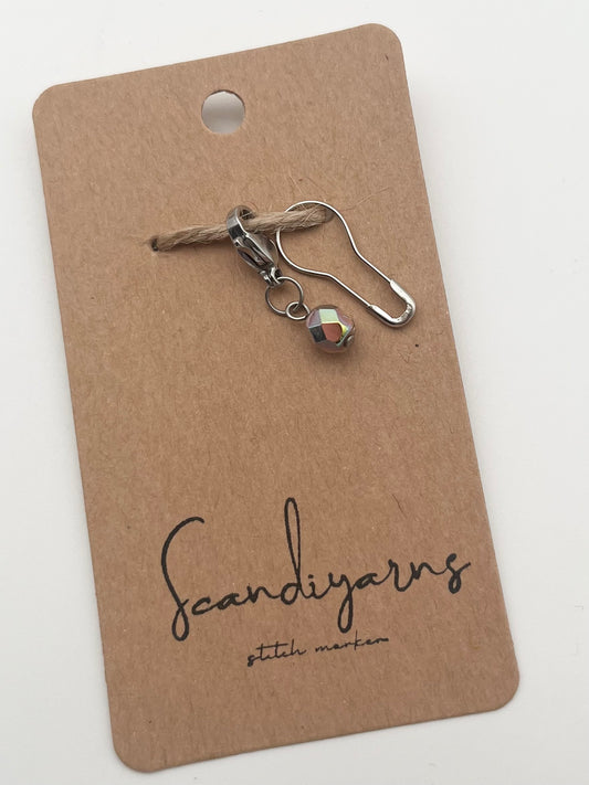 Rondellperle Bunt mit Karabiner Silber