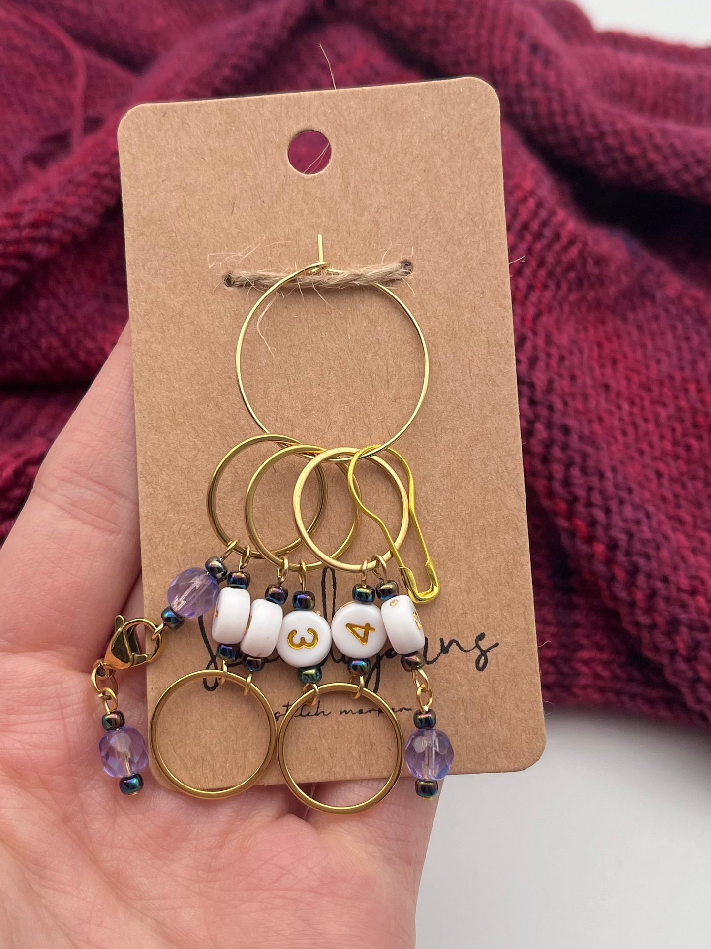 Reihenzähler 1-5 Rondellperle mit großem Ring Gold