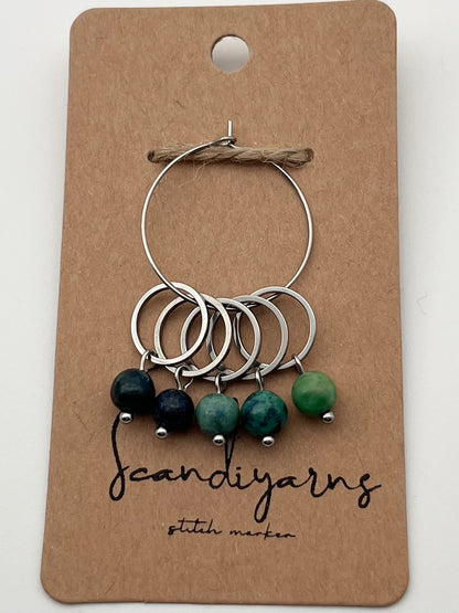 Lapislazuli mit kleinem Ring 5er Set Silber