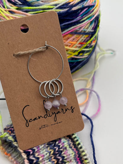 Amethyst mit kleinem Ring 3er Set Silber