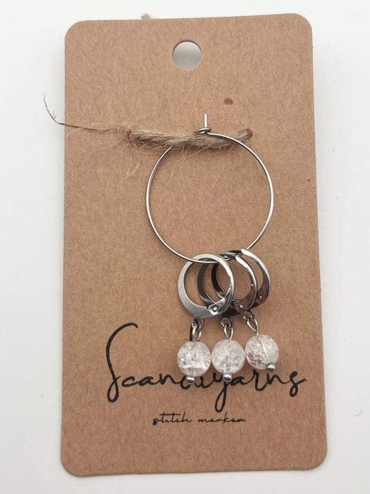 Quarz mit Huggie 3er Set Silber