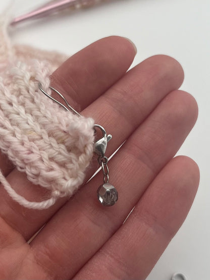 Rondellperle Bunt mit Karabiner Silber