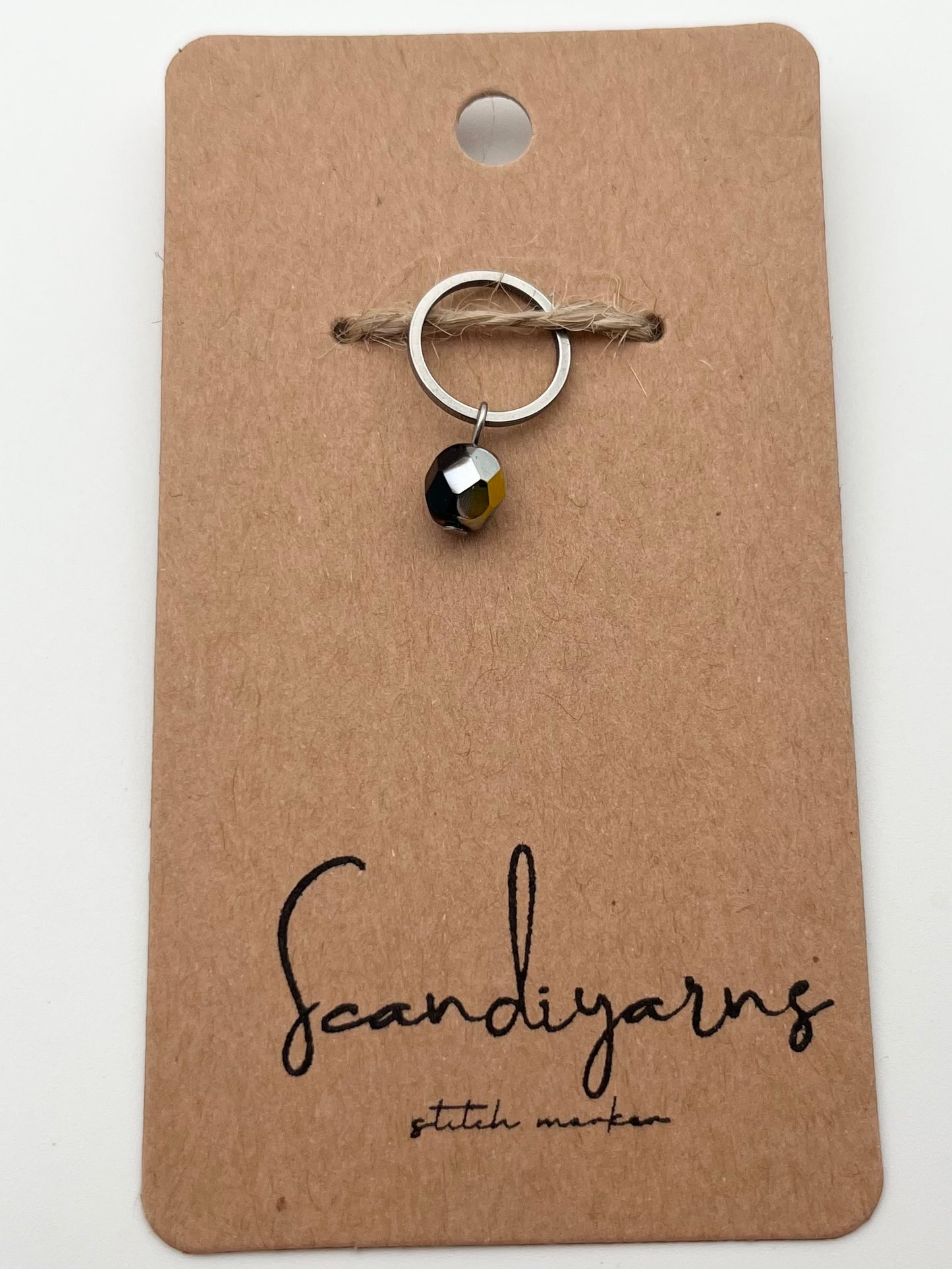 Rondellperle Schwarz mit kleinem Ring Silber