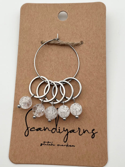 Quarz mit kleinem Ring 5er Set Silber