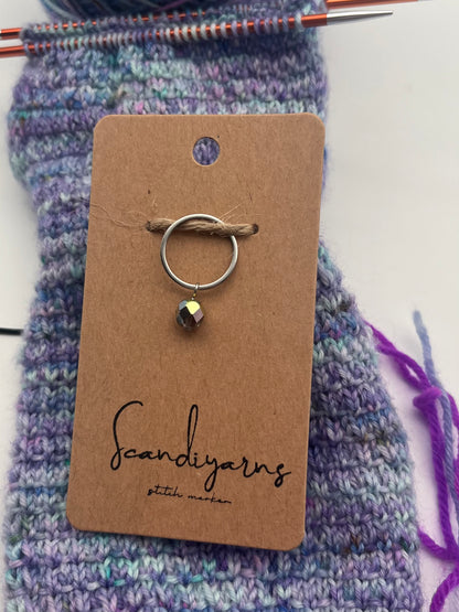 Rondellperle Bunt mit großem Ring Silber