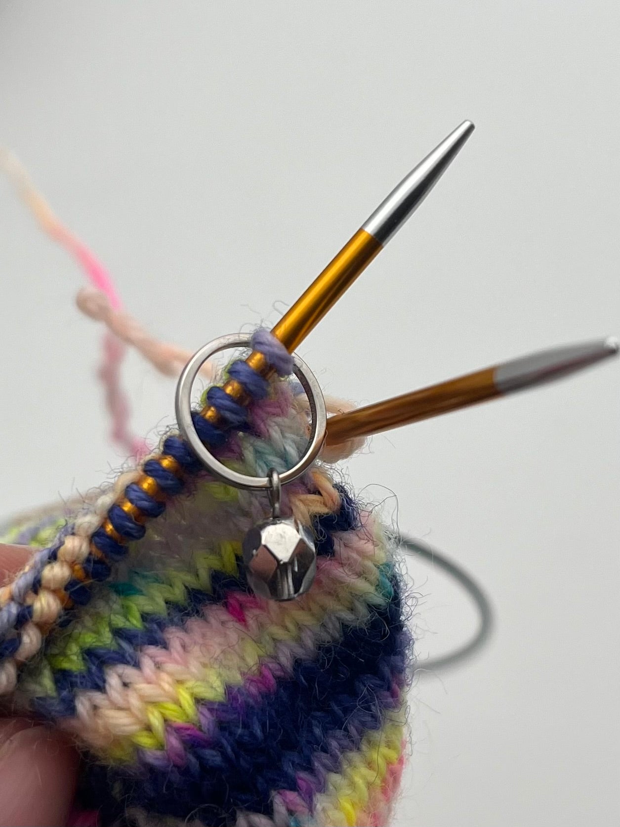 Rondellperlen Schwarz, Bunt, Silber mit kleinem Ring 3er Set Silber