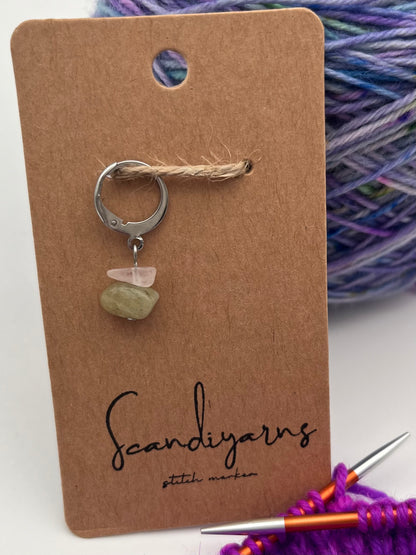 Morganit Stein mit Huggie Silber