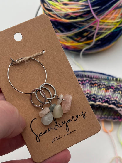 Morganit Stein mit kleinem Ring 3er Set Silber