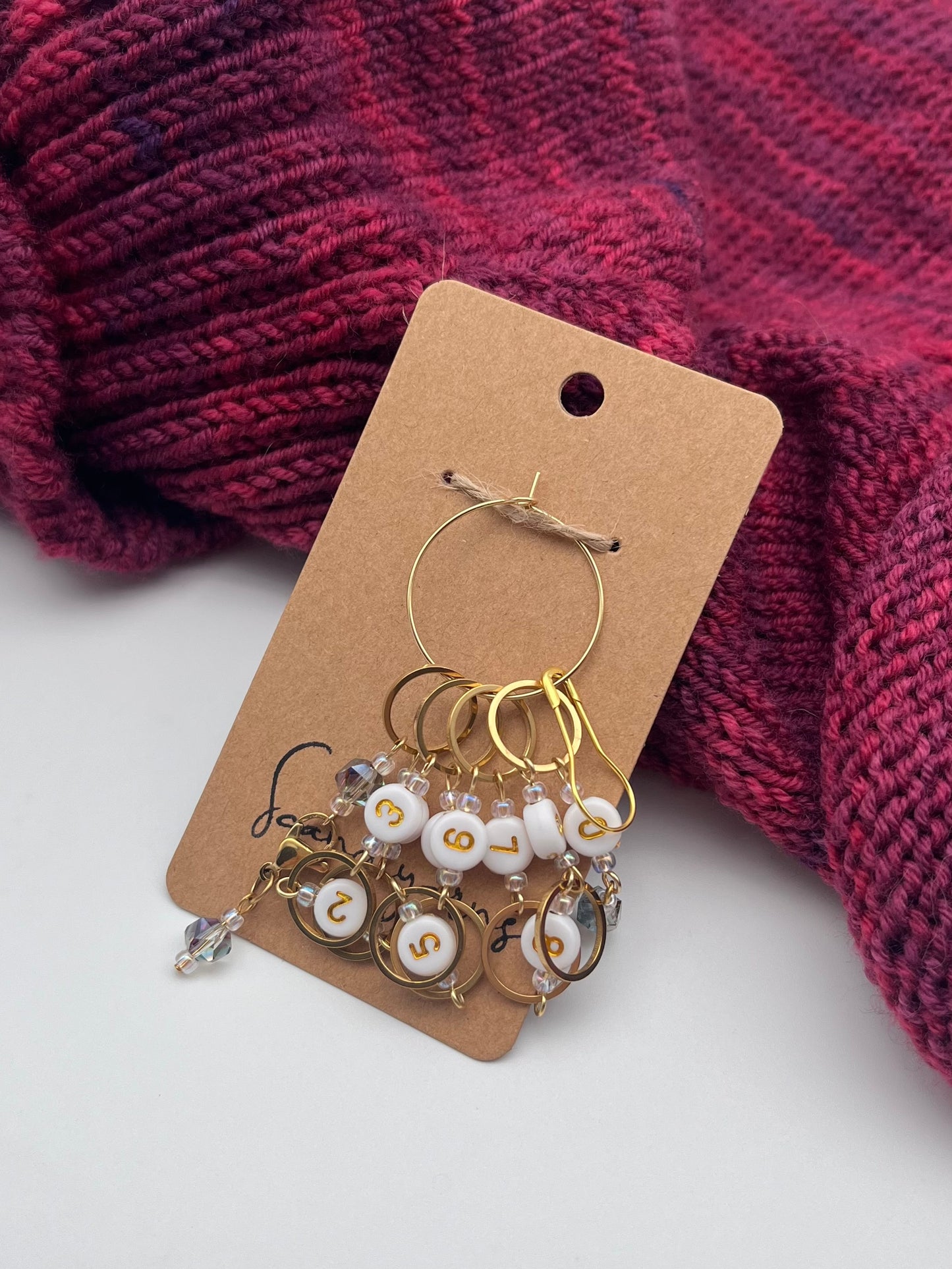 Reihenzähler 1-10 Facettperle mit kleinem Ring Gold