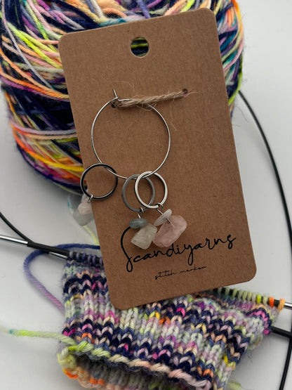 Morganit Stein mit kleinem Ring 3er Set Silber