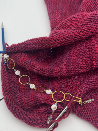 Reihenzähler 1-5 Facettperle mit großem Ring Gold