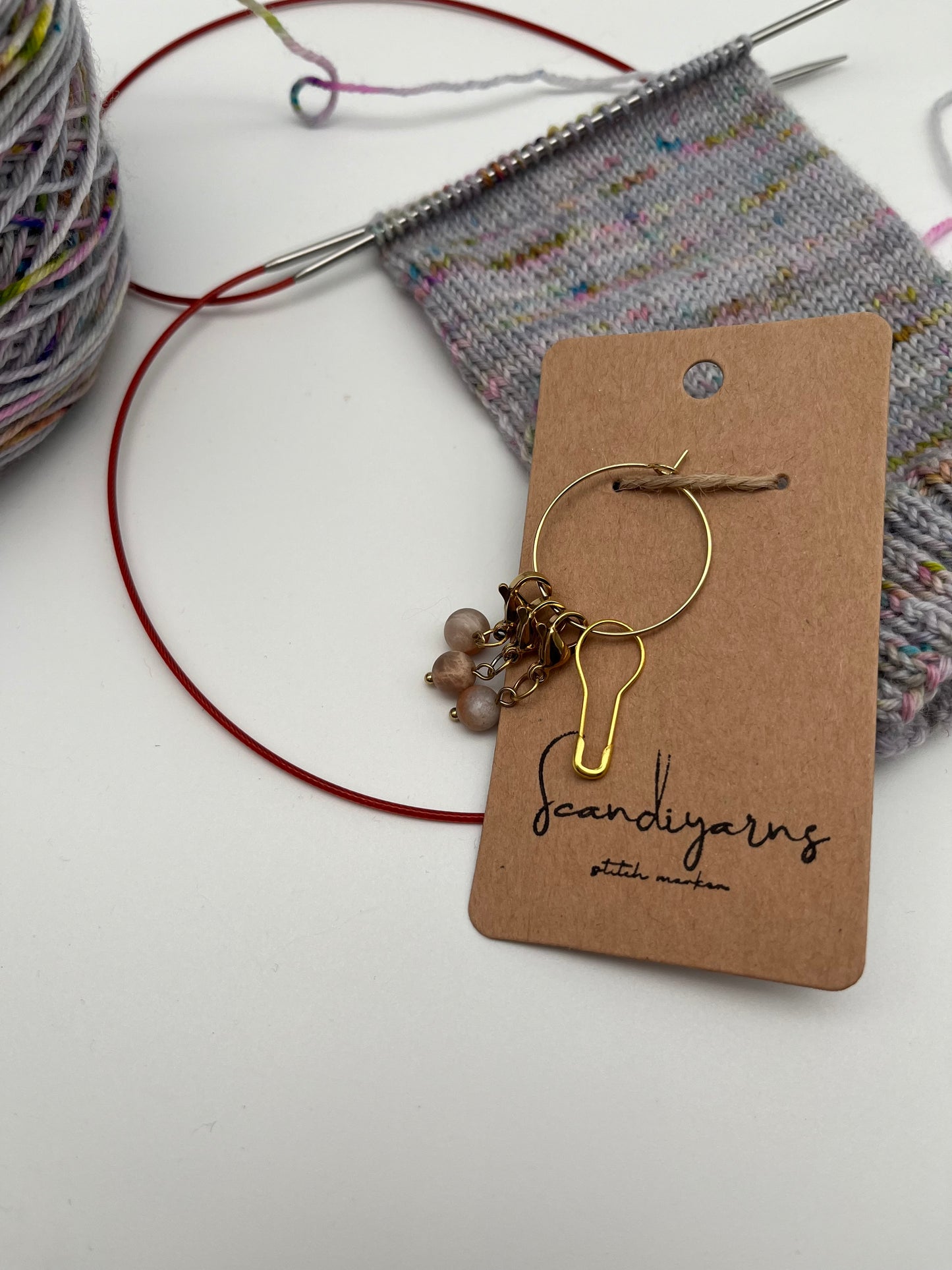 Sonnenstein mit Karabiner 3er Set Gold