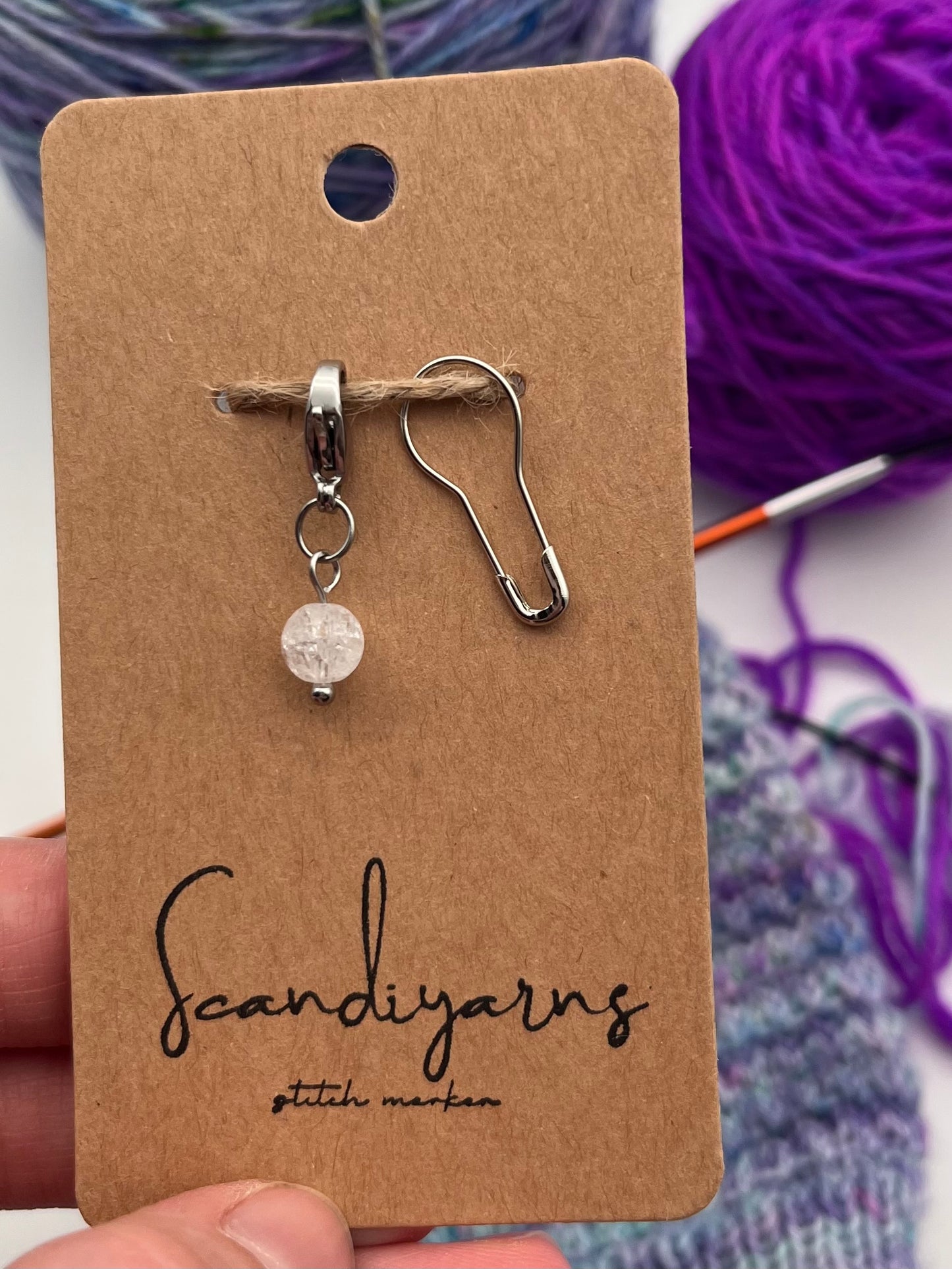 Quarz mit Karabiner Silber