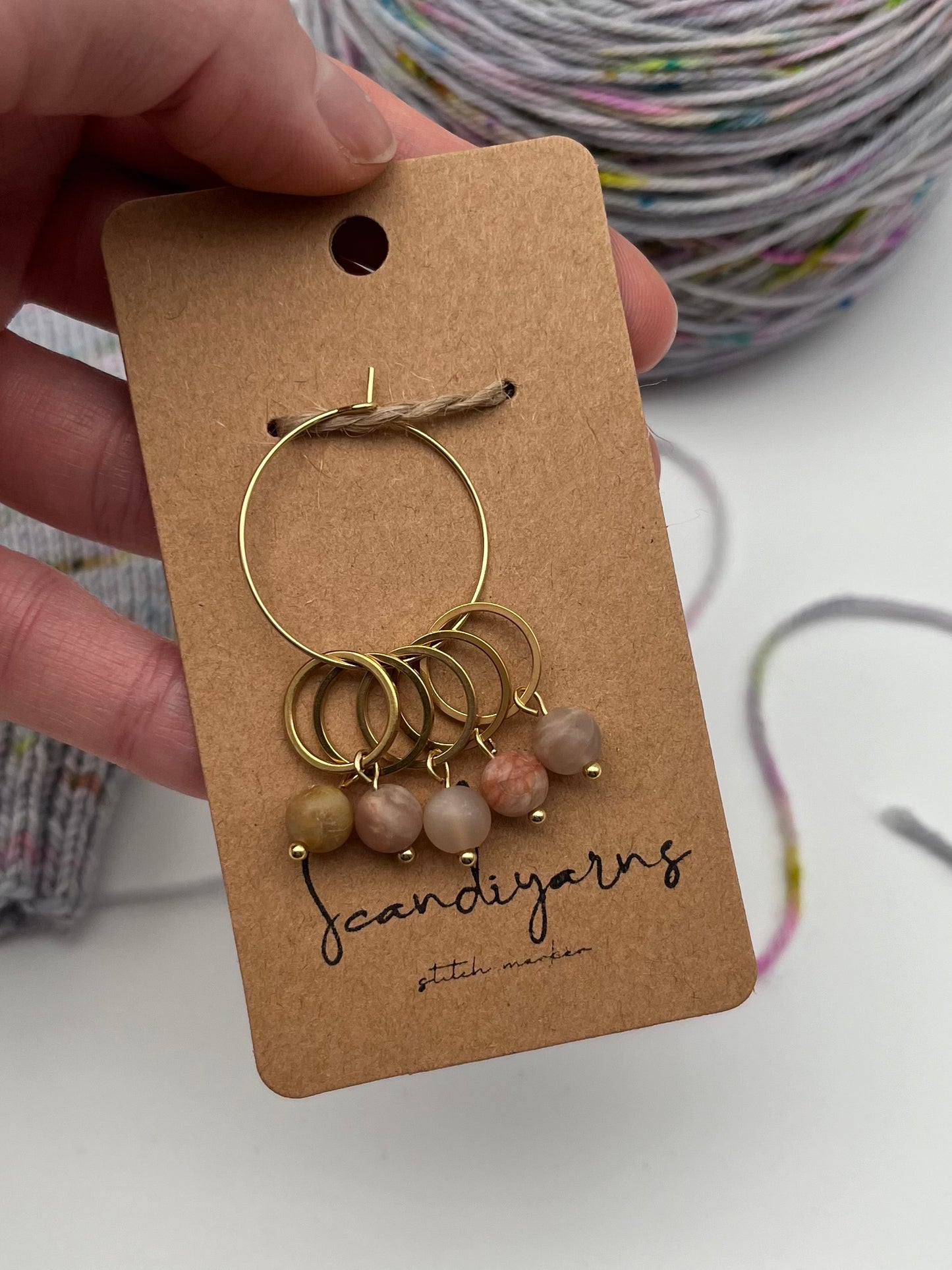 Sonnenstein mit kleinem Ring 5er Set Gold