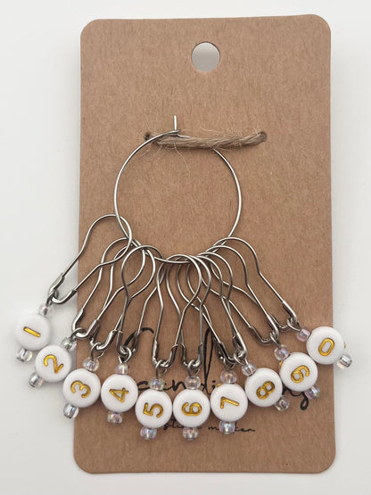 Reihenzähler 1-10 Weiß/Rosa Silber