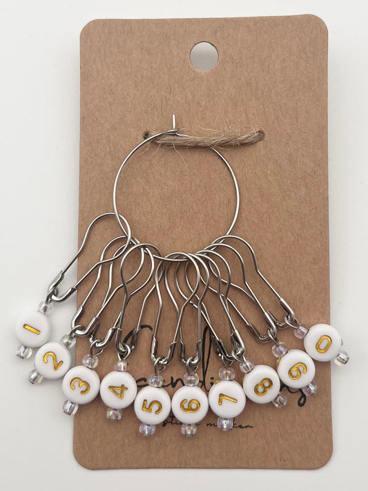 Reihenzähler 1-10 Weiß/Rosa Silber