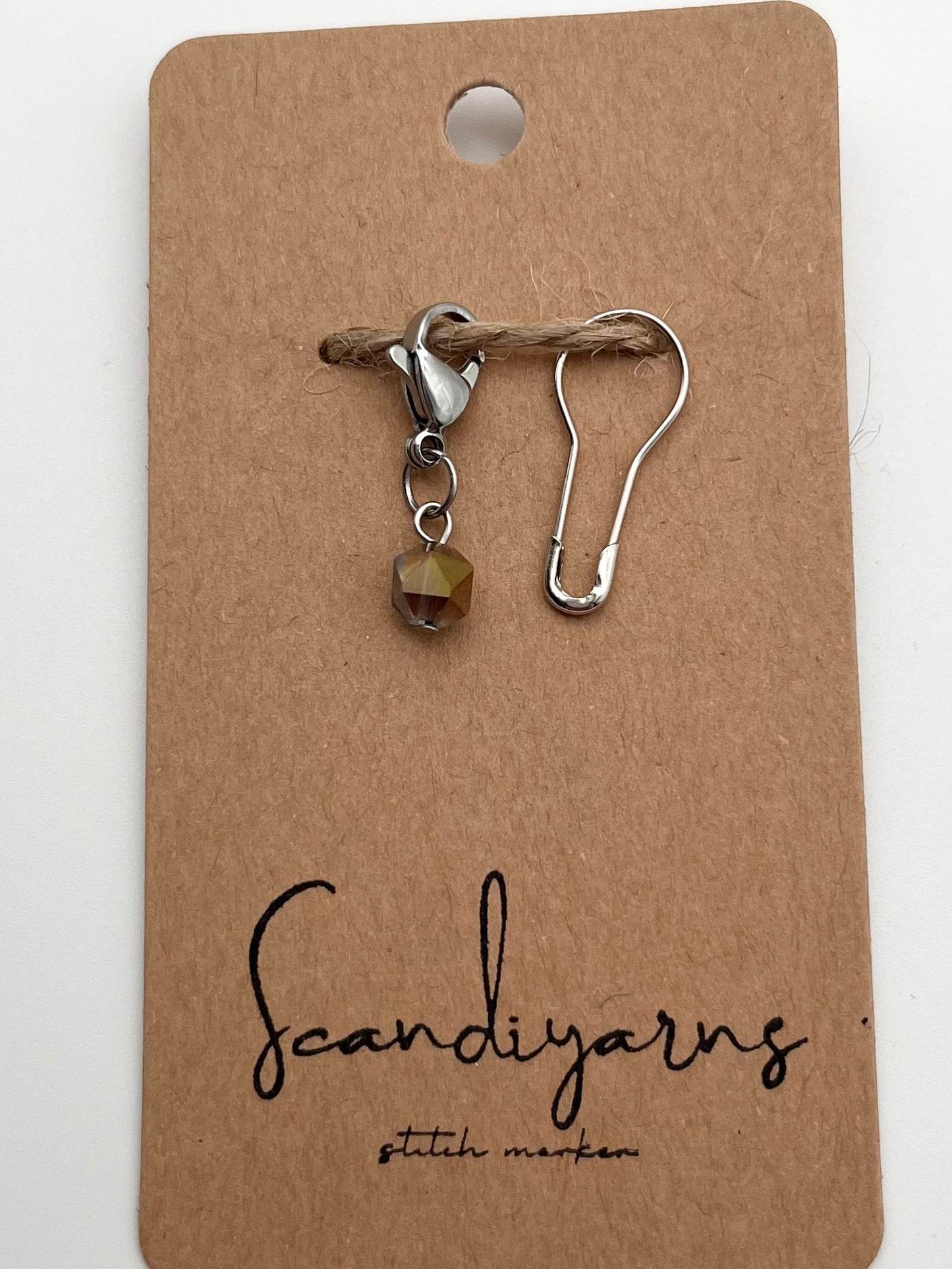 Facettperle Kupfer mit Karabiner Silber