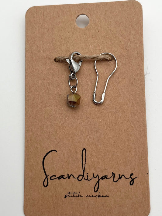 Facettperle Kupfer mit Karabiner Silber