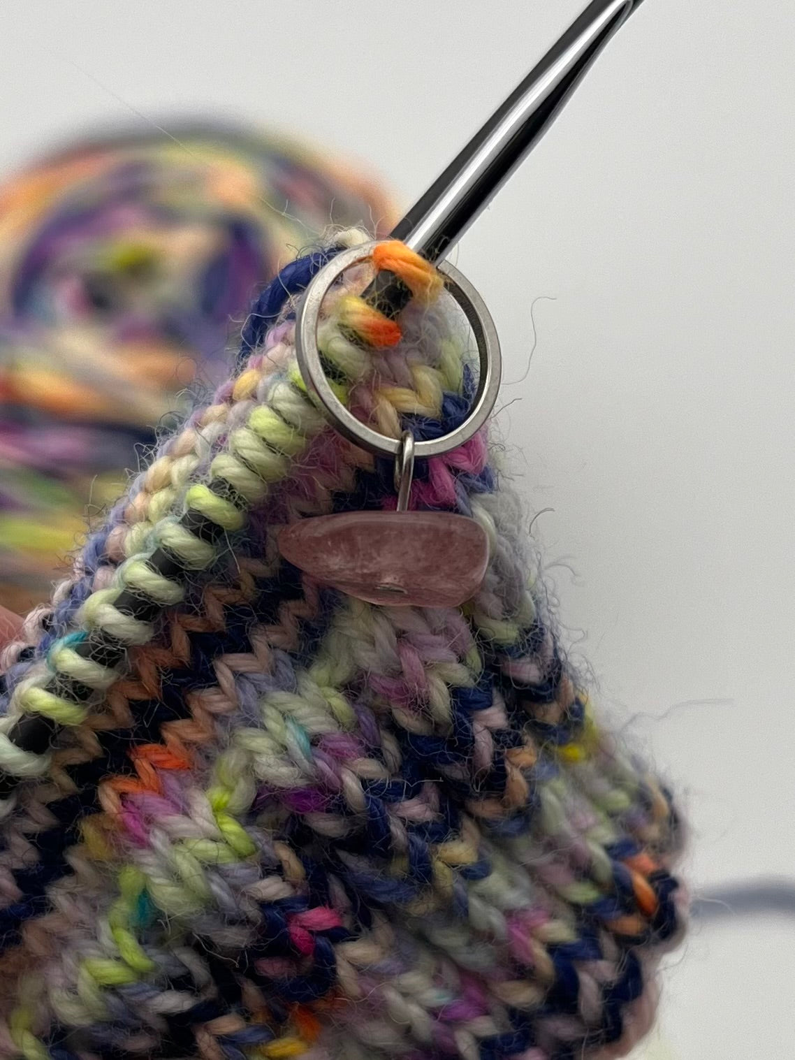 Erdbeerquarz Stein mit kleinem Ring 3er Set Silber