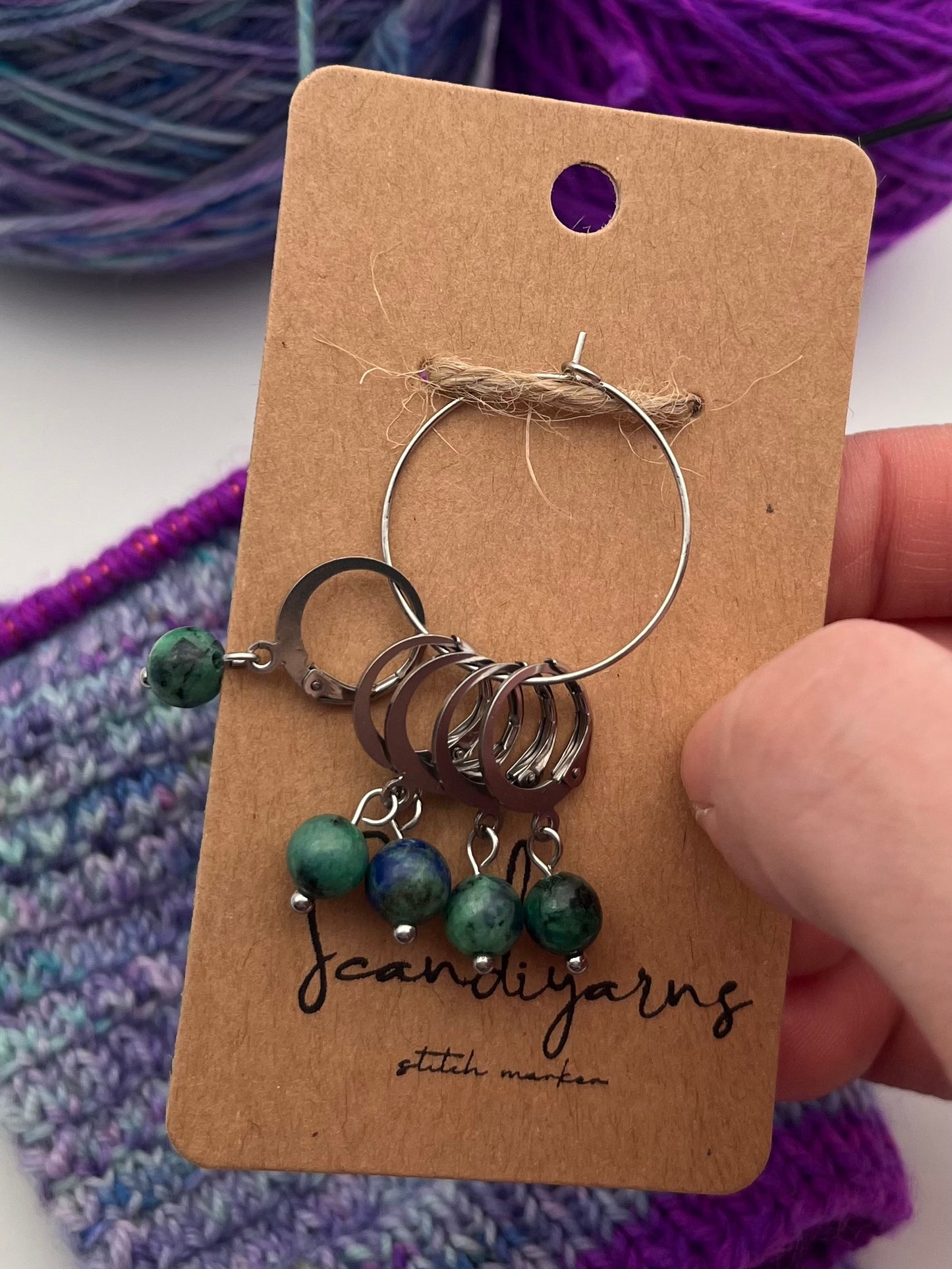 Lapislazuli mit Huggie 5er Set Silber