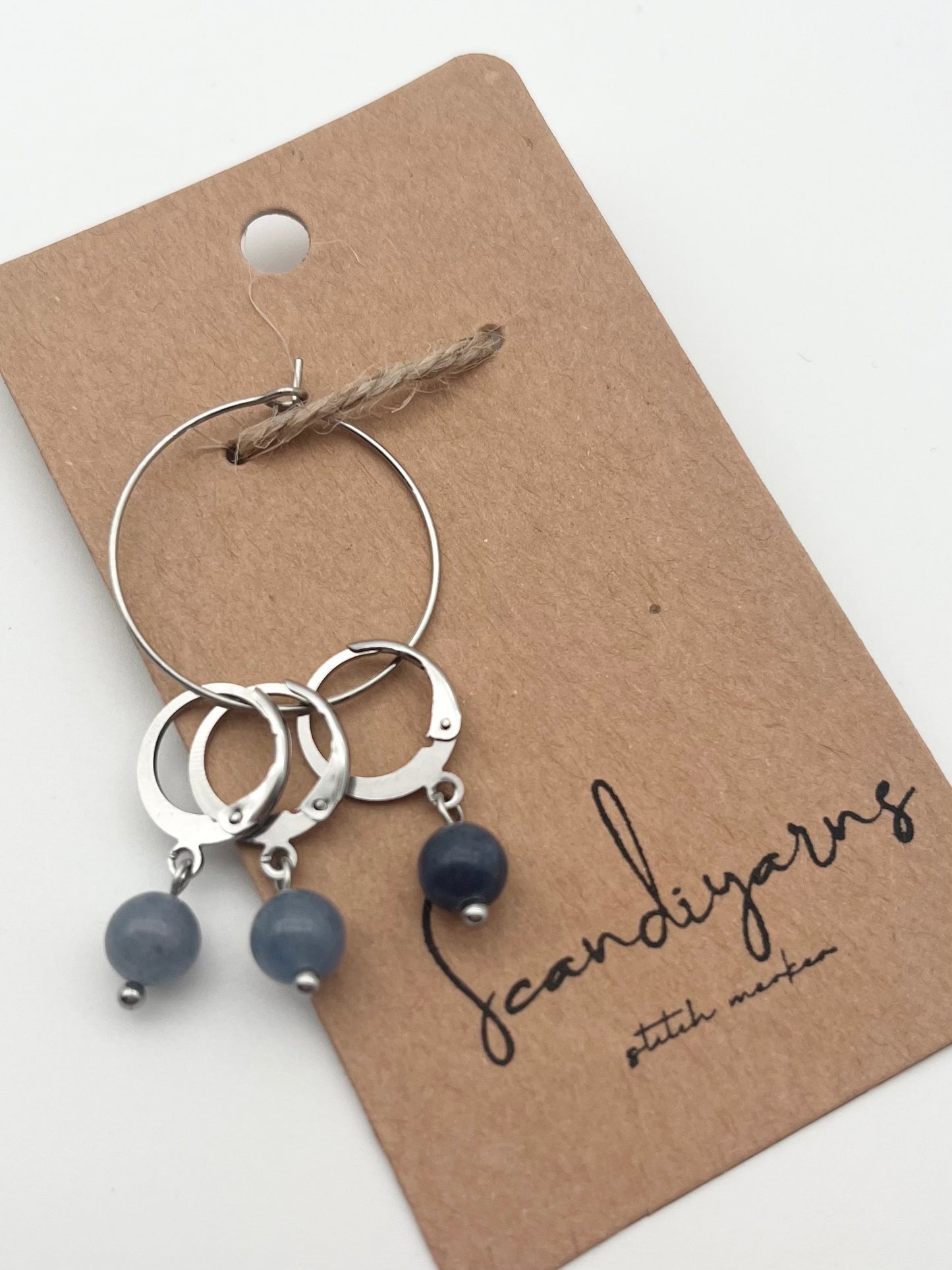 Aventurin mit Huggie 3er Set Silber