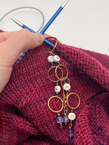 Reihenzähler 1-5 Rondellperle mit großem Ring Gold