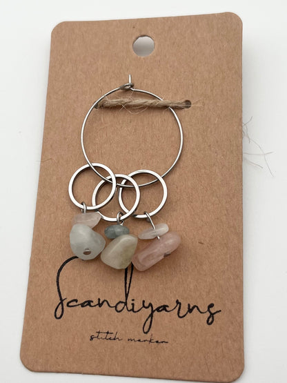 Morganit Stein mit kleinem Ring 3er Set Silber