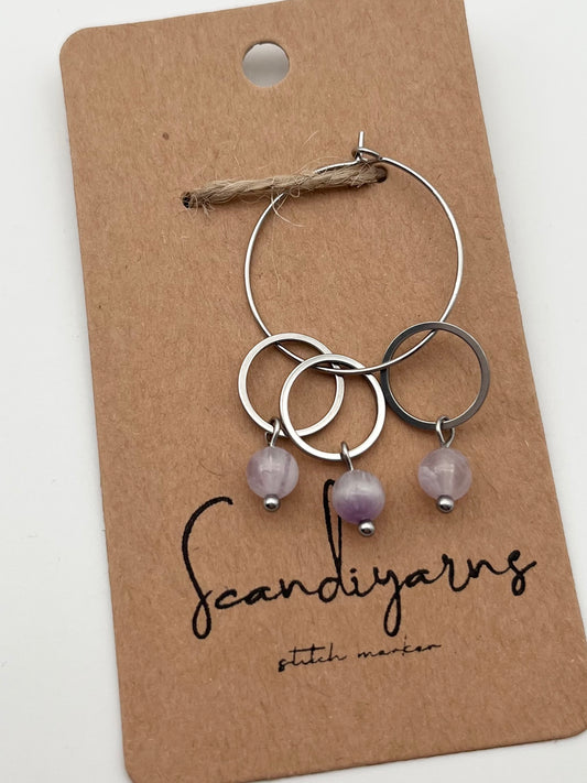 Amethyst mit kleinem Ring 3er Set Silber