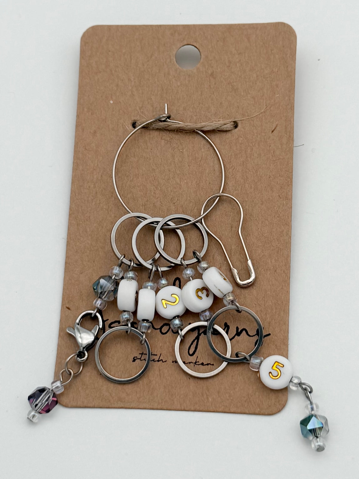 Reihenzähler 0-5 Facettperle mit kleinem Ring Silber