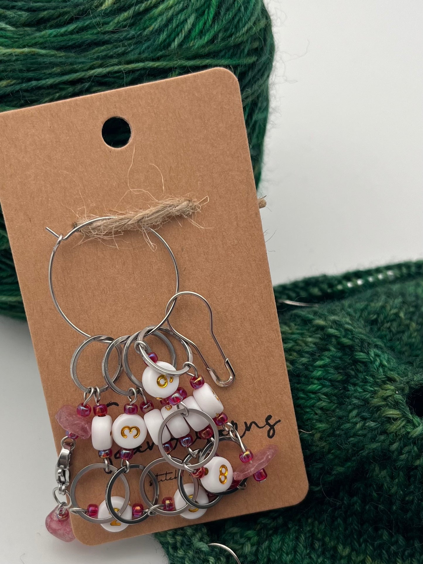 Reihenzähler 1-10 Erdbeerquarz mit kleinem Ring Silber