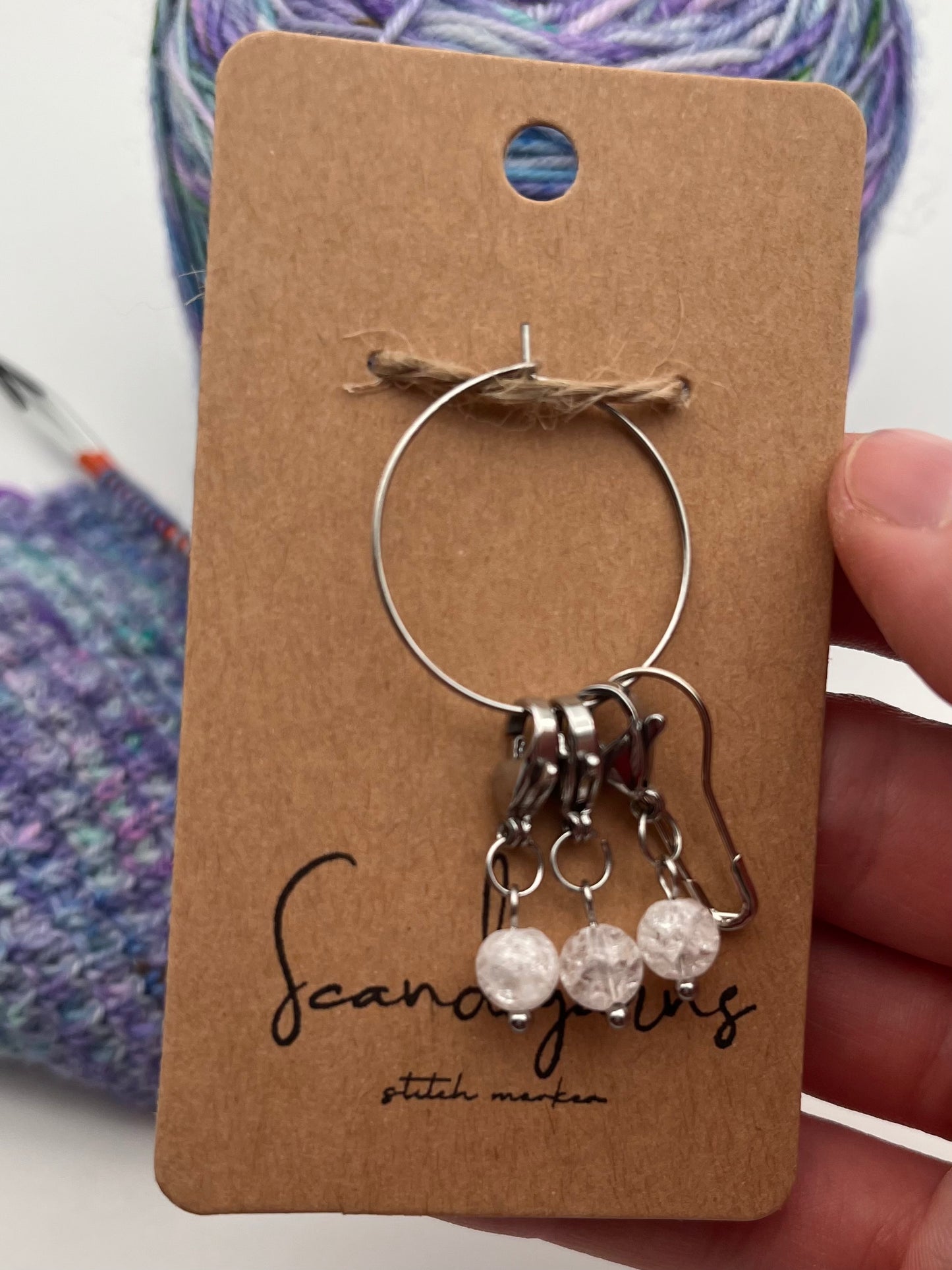 Quarz mit Karabiner 3er Set Silber