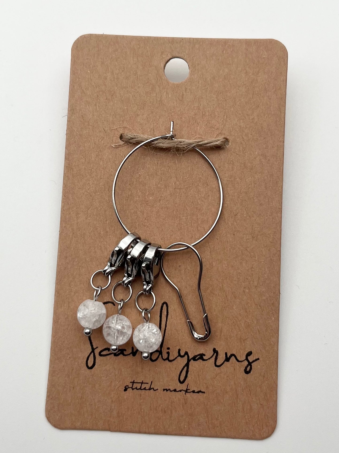 Quarz mit Karabiner 3er Set Silber