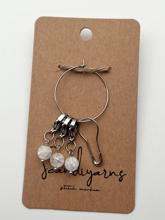 Quarz mit Karabiner 3er Set Silber