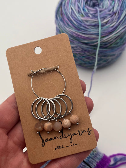 Sonnenstein mit großem Ring 5er Set Silber