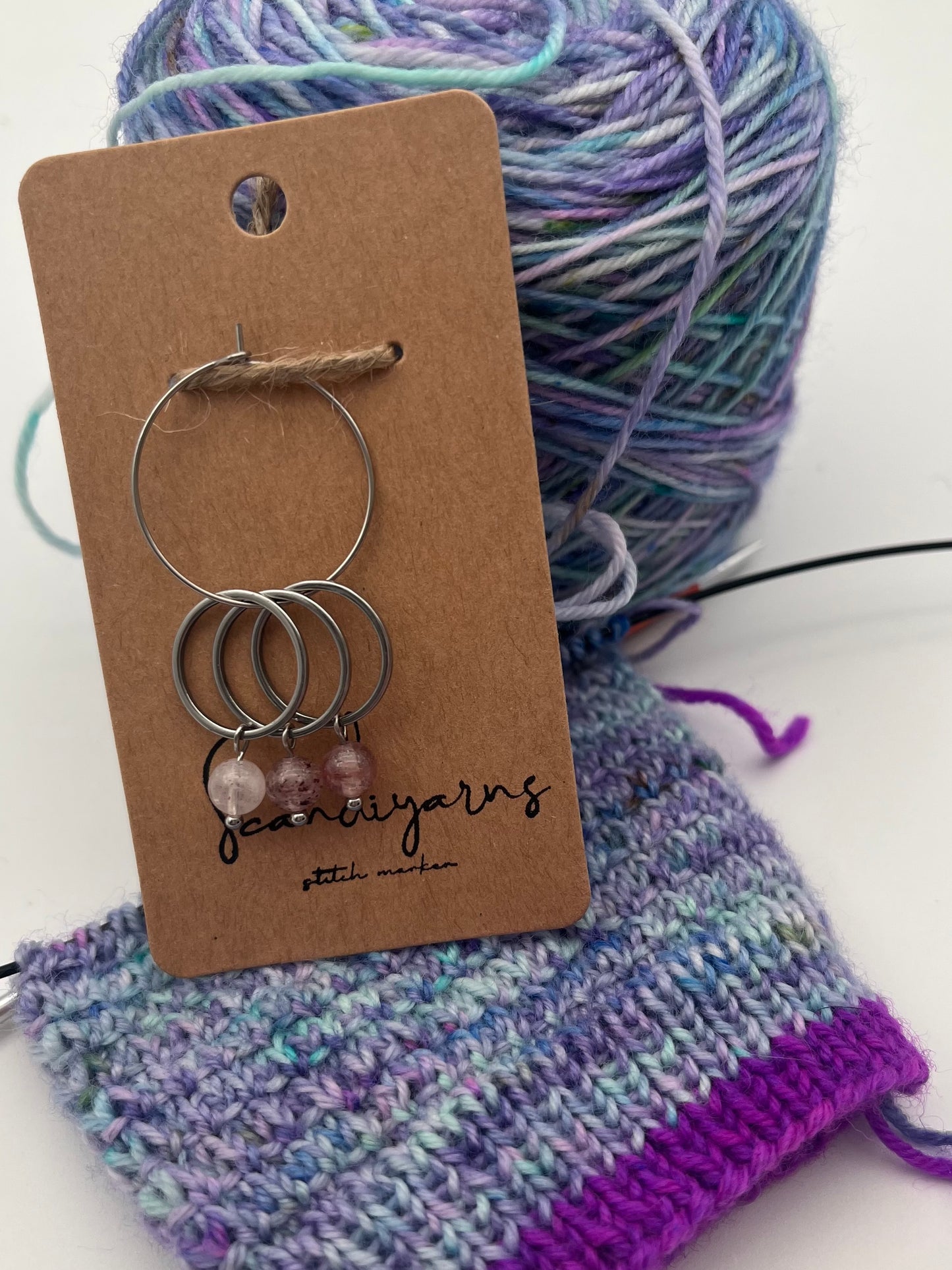 Erdbeerquarz mit großem Ring 3er Set Silber