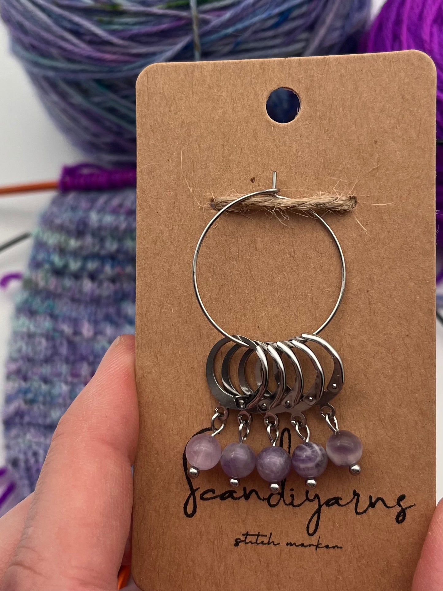 Amethyst mit Huggie 5er Set Silber