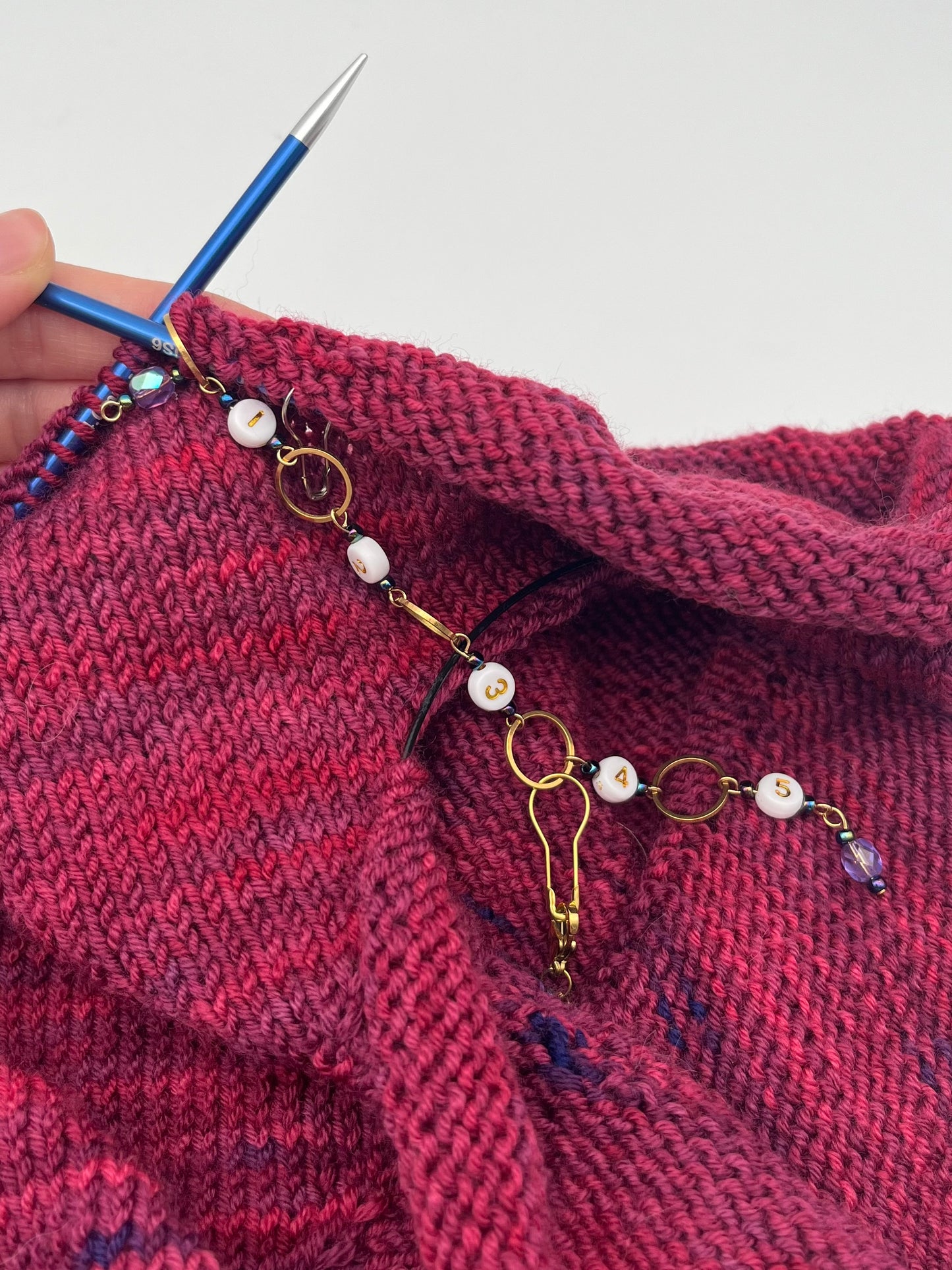 Reihenzähler 1-5 Rondellperle mit kleinem Ring Gold