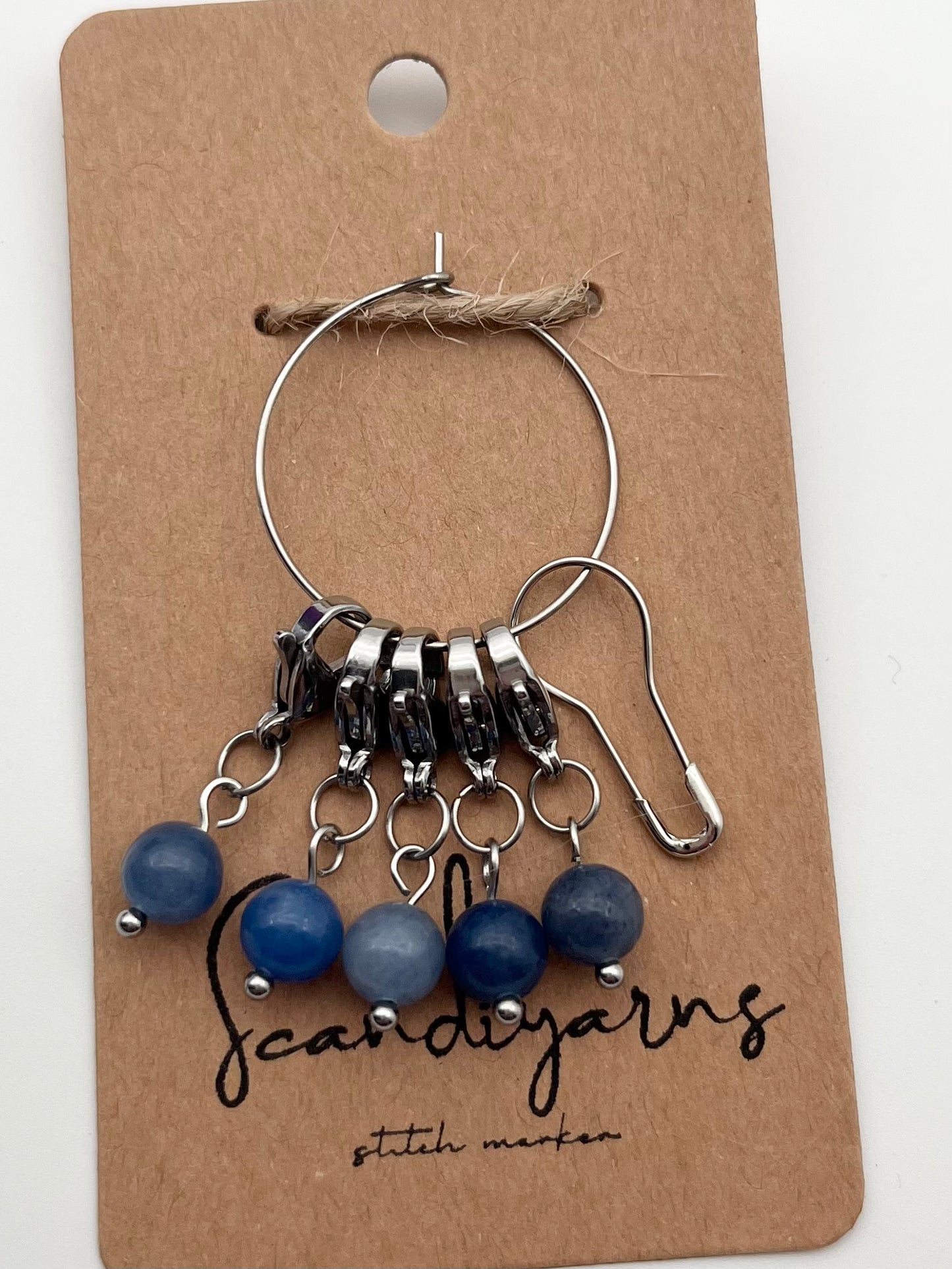 Aventurin mit Karabiner 5er Set Silber