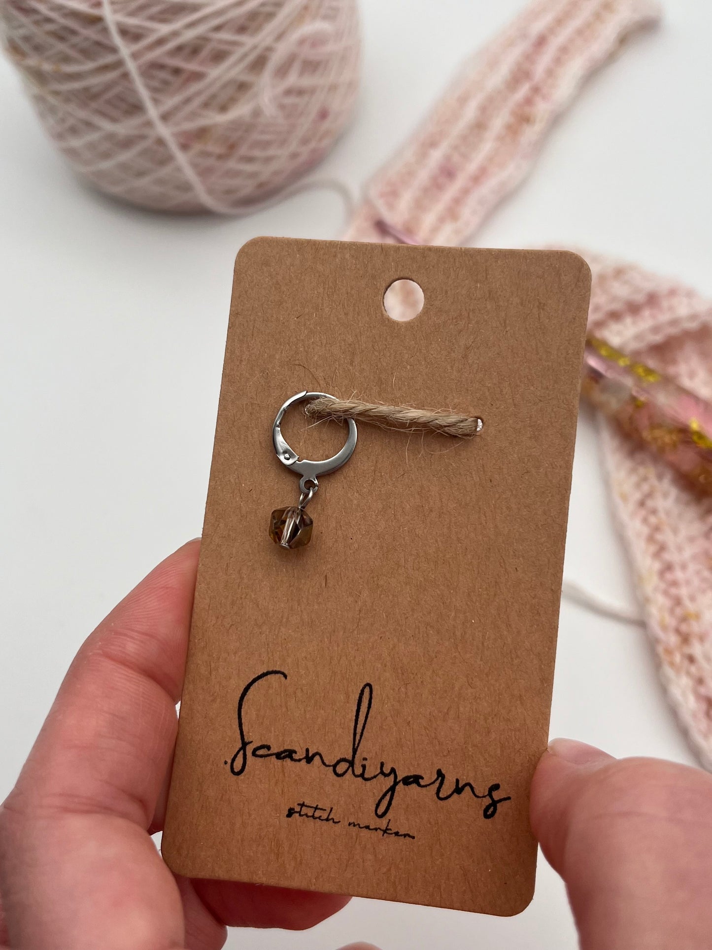 Facettperle Kupfer mit Huggie Silber