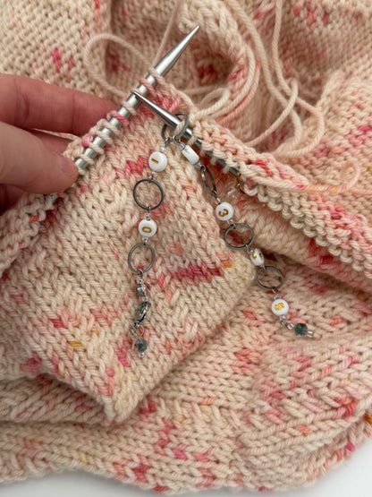 Reihenzähler 0-5 Facettperle mit kleinem Ring Silber