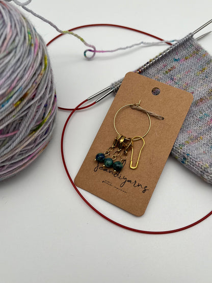 Lapislazuli mit Karabiner 3er Set Gold