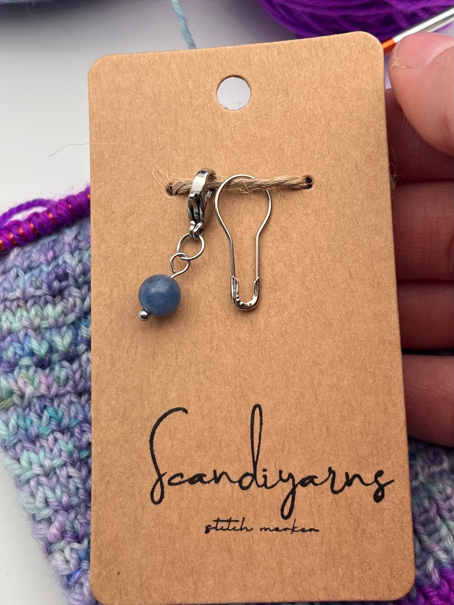 Aventurin mit Karabiner Silber