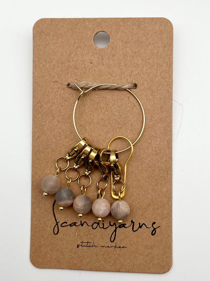 Sonnenstein mit Karabiner 5er Set Gold