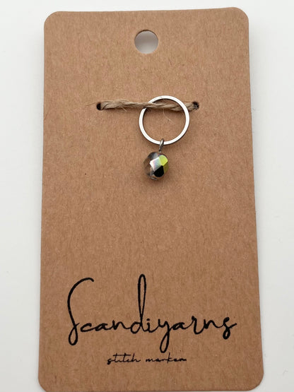 Rondellperle Bunt mit kleinem Ring Silber