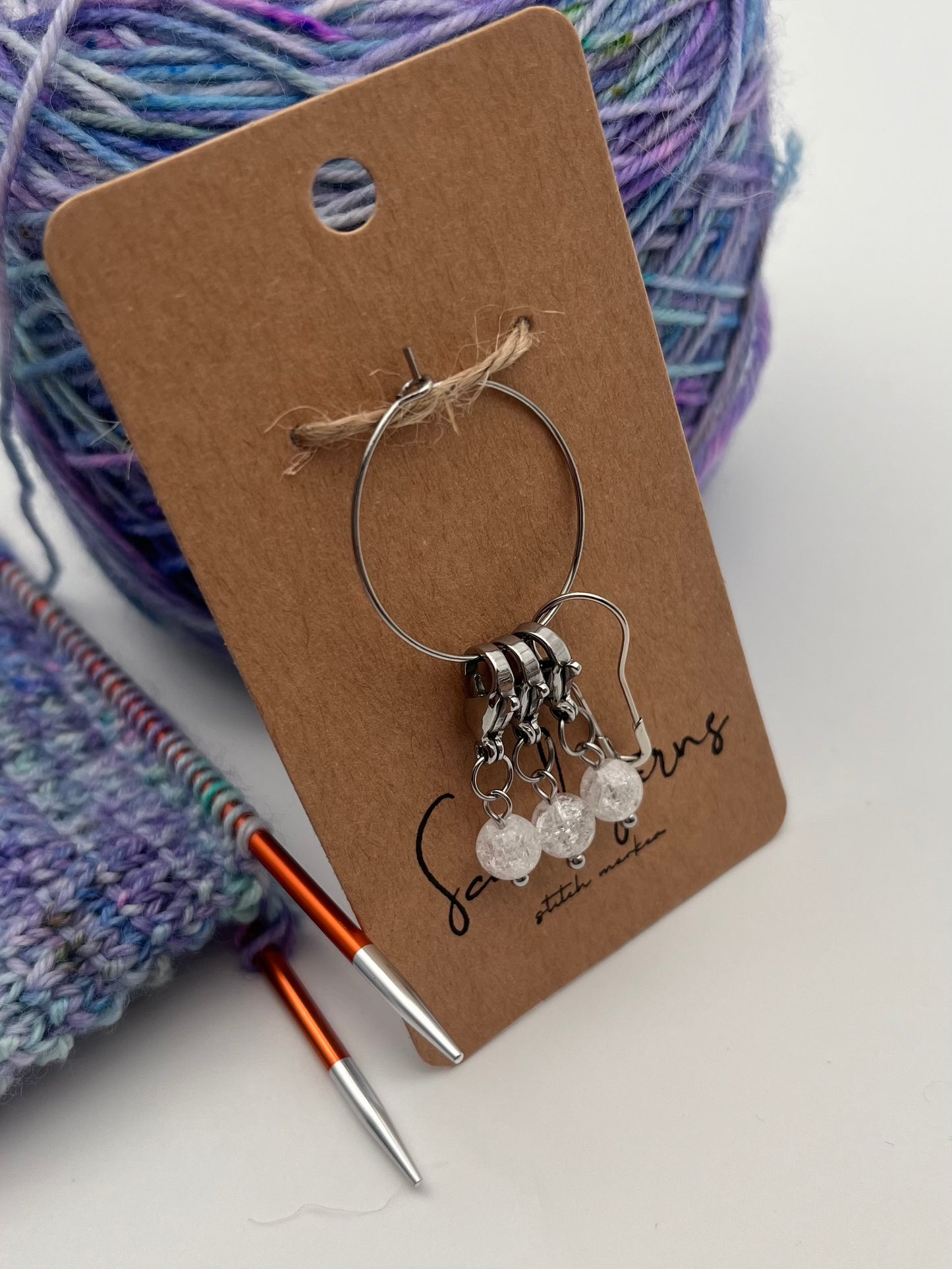 Quarz mit Karabiner 3er Set Silber